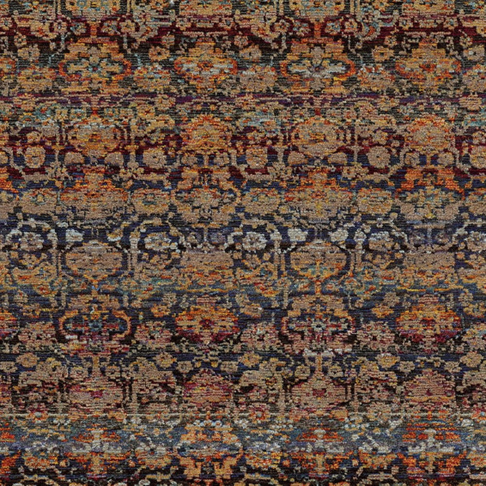 8' x 11' Abstract Power Loom Area Rug - Blue And Light Brown