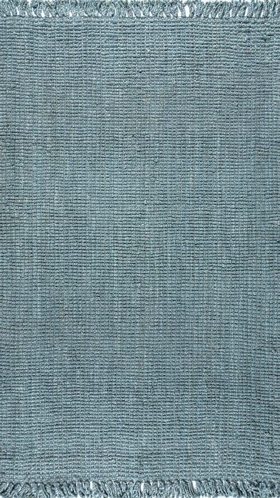 12' X 15' Jute Handmade Area Rug With Fringe (684894) - Light Blue