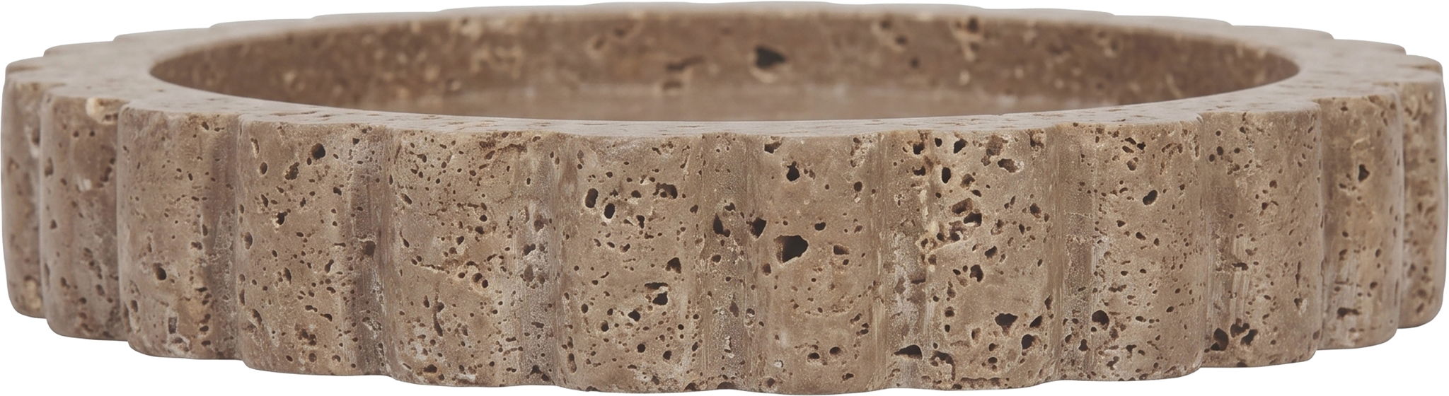 Meridian Furniture Ricardo travertine tray with rounded edges and natural stone finish, perfect for serving or decorative use.