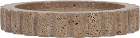 Meridian Furniture Ricardo travertine tray with rounded edges and natural stone finish, perfect for serving or decorative use.