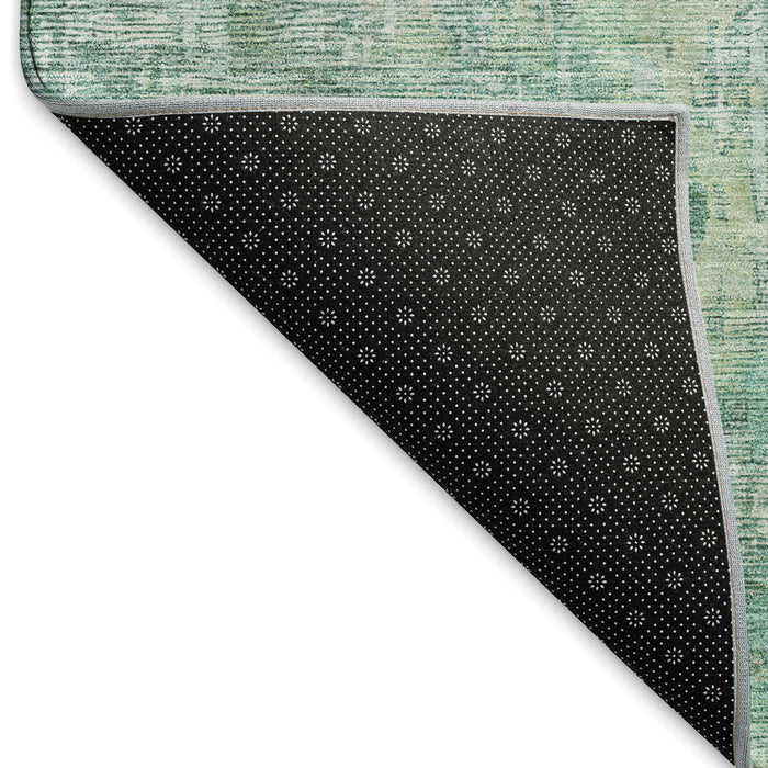 10' X 14' Abstract Washable Area Rug With UV Protection (692286) - Teal / Gold