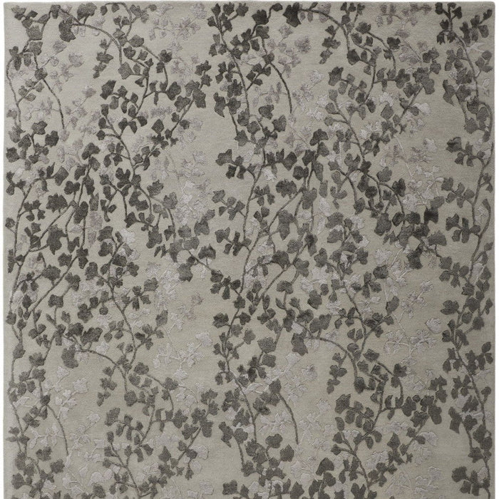 8' x 10' Floral Hand Tufted Area Rug - Gray And Silver