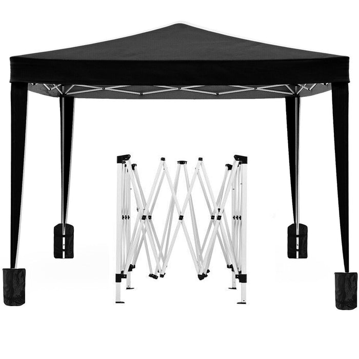 Giga 10x10 ft folding canopy with four removable sidewalls, portable outdoor event shelter, UPF 50+ gazebo for parties and camping
