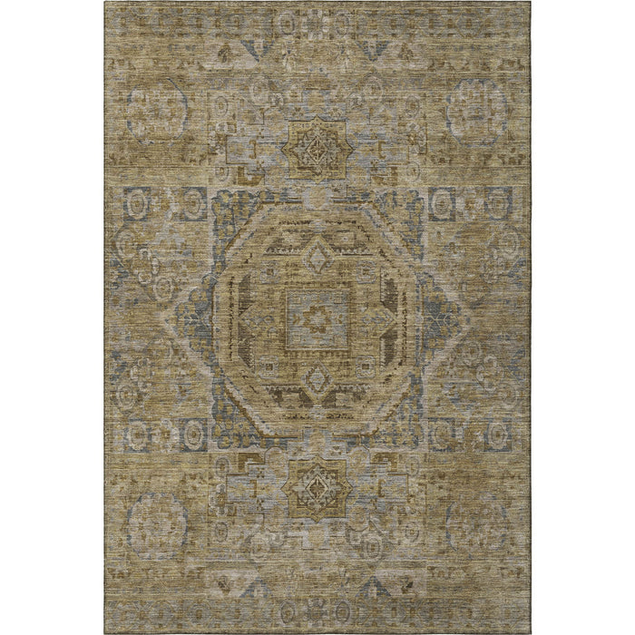 10' X 14' Oriental Washable Area Rug With UV Protection (699861) - Brown / Blue