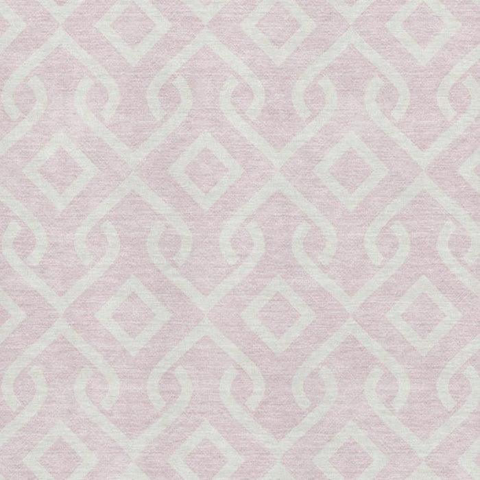 10' X 14' Geometric Washable Area Rug With UV Protection (652551) - Pink / Ivory