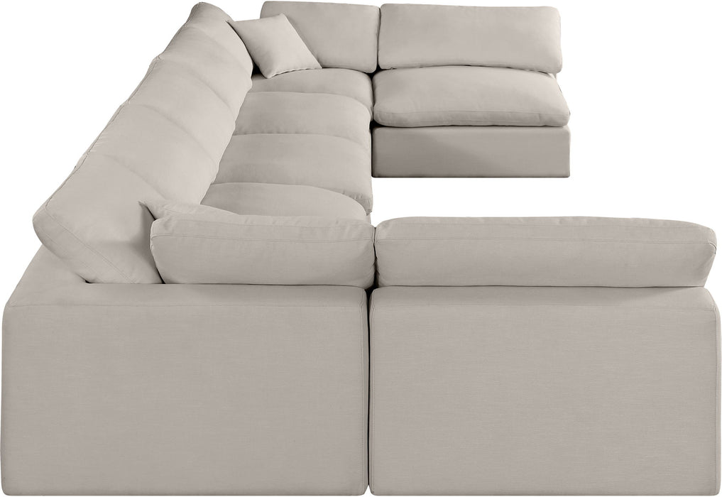 Comfy - 7 Piece Linen Modular Armless Sectional