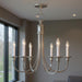 23-inch nickel metal chandelier with six lights and shades, dimmable, designed for elegant home lighting by HomeRoots.