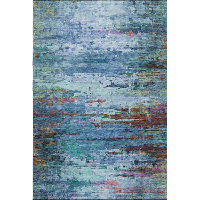 10' X 14' Abstract Washable Area Rug With UV Protection (715441) - Blue / Purple