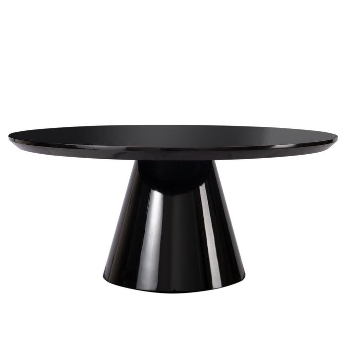 35" Wood Round Pedestal Coffee Table - Black