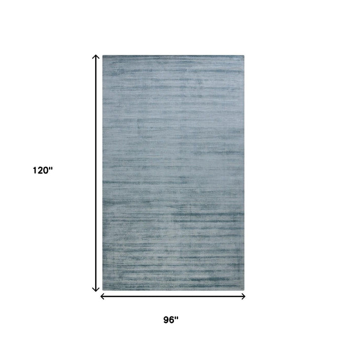 8' X 10' Striped Hand Woven Area Rug (570245) - Light Blue
