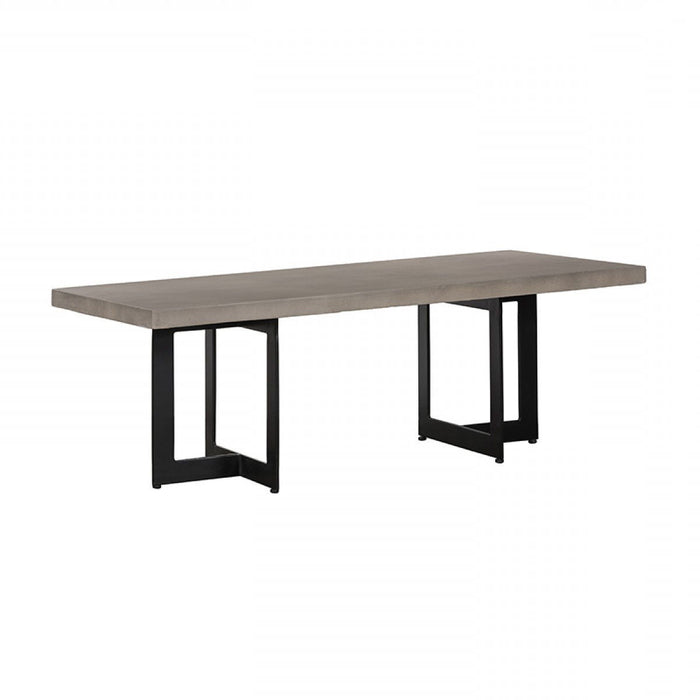 Modern Concrete Steel Coffee Table - Dark Gray And Black