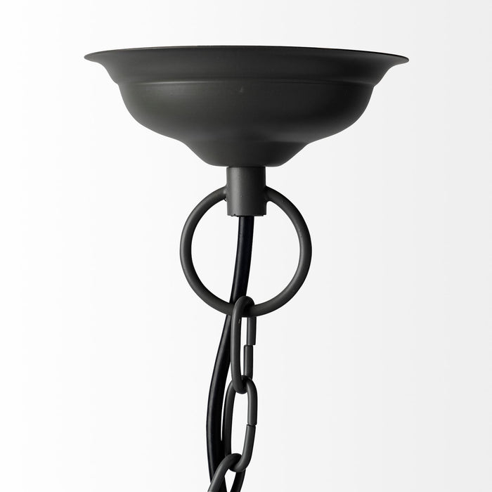 Four Light Dimmable Chandelier With Shades - Black