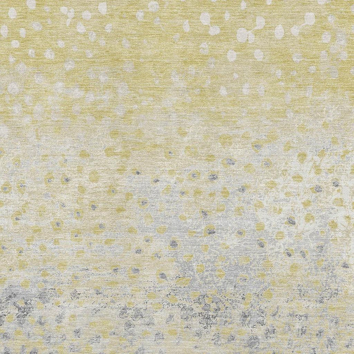 10' X 14' Polka Dot Washable Area Rug With UV Protection (693246) - Gold / Ivory / Gray