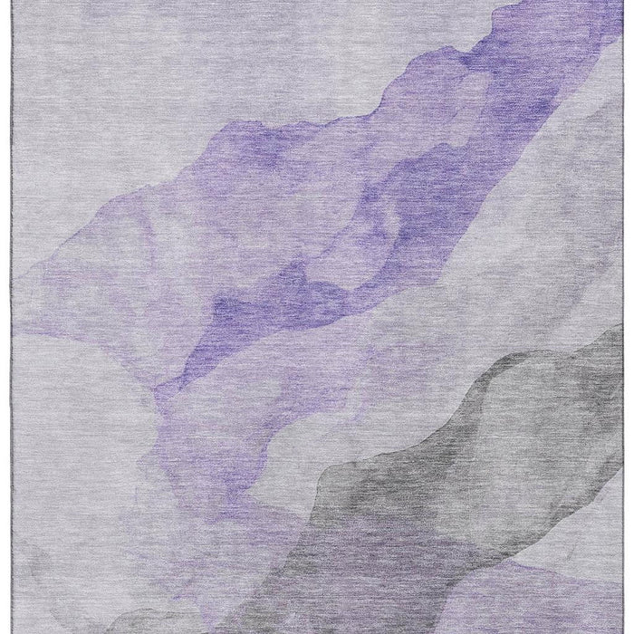 10' X 14' Abstract Washable Area Rug With UV Protection (718175) - Lavender / Gray