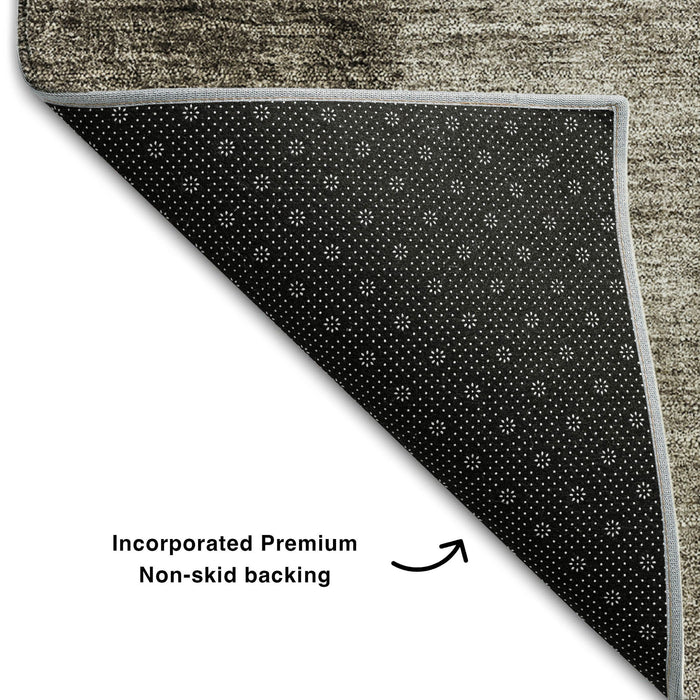 10' X 14' Ombre Washable Area Rug With UV Protection (656382) - Taupe / Ivory