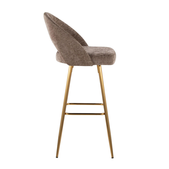 Renee - Upholstered Fixed-Height Barstool (Set of 2) - Gold Base