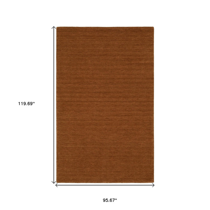 8' X 10' Casual Wool Hand Tufted Area Rug - Rust