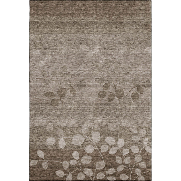 10' X 14' Floral Washable Area Rug With UV Protection (707527) - Taupe / Beige
