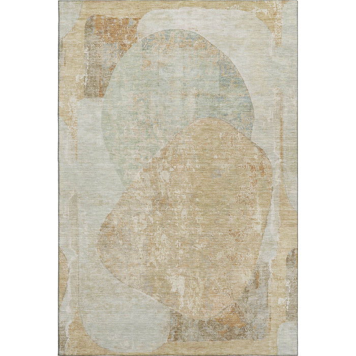 10' X 14' Abstract Washable Area Rug With UV Protection (695564) - Taupe / Beige / Rust