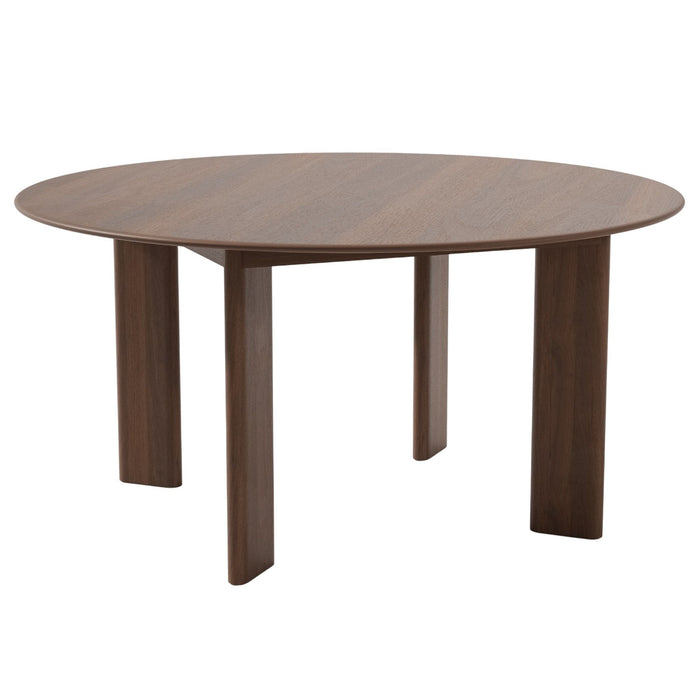 59" Solid Wood Round Top Dining Table - Brown