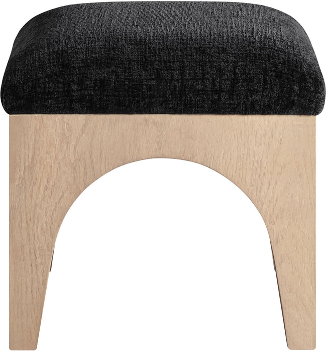 Lawson - Chenille Fabric Ottoman - Natural Base