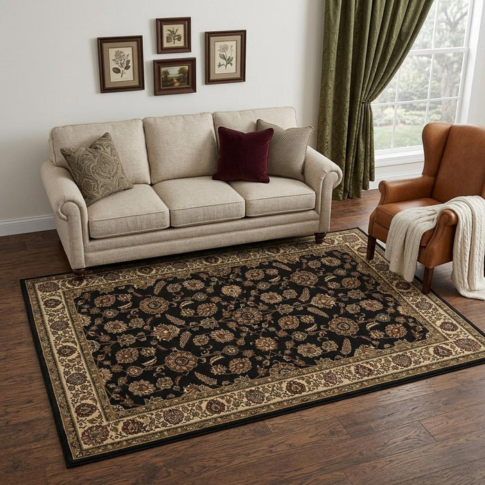 5' X 8' Oriental Area Rug (574358) - Brown / Ivory