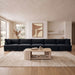 Meridian Furniture Hammond velvet performance fabric 5-piece upholstered sectional sofa with plush cushions and modern design.