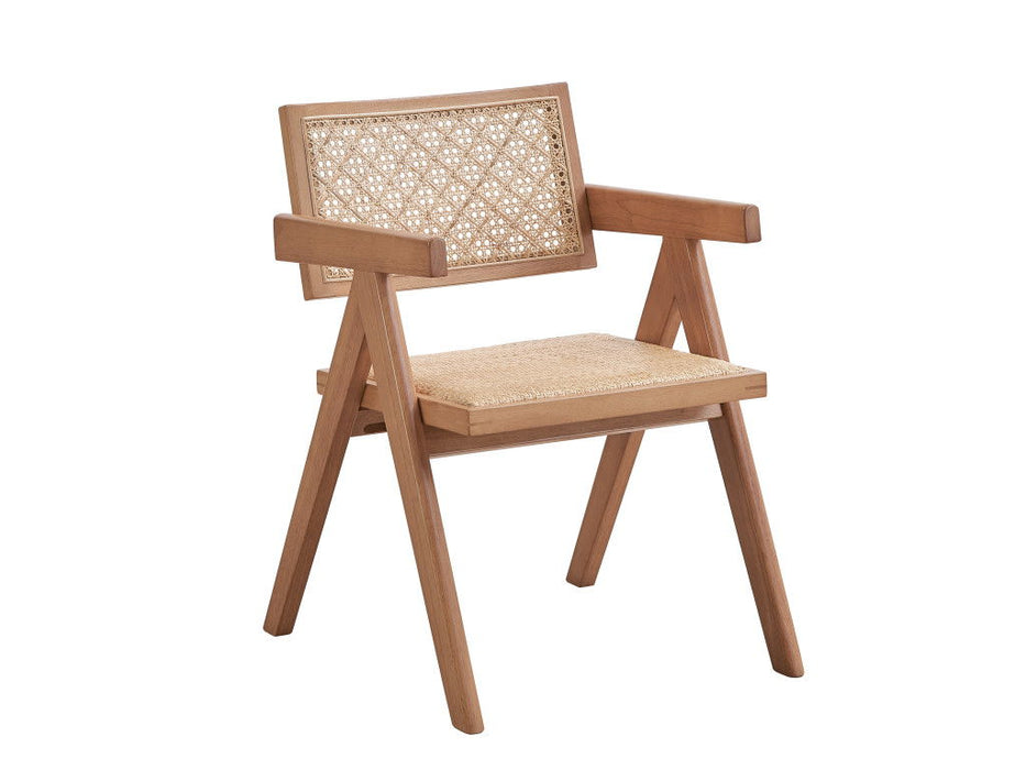 Wood Open Back Dining Arm Chairs (Set of 2) - Natural