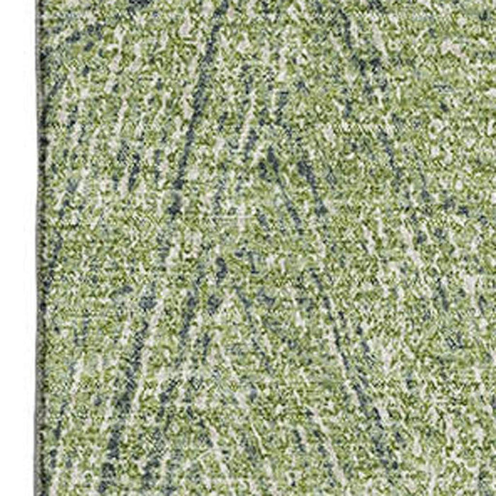 10' X 14' Abstract Washable Area Rug With UV Protection (678119) - Artichoke Green / Beige