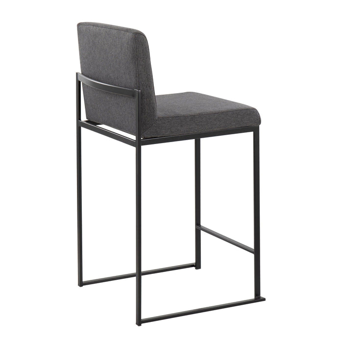 Fuji - High Back Counter Stool - Black Legs
