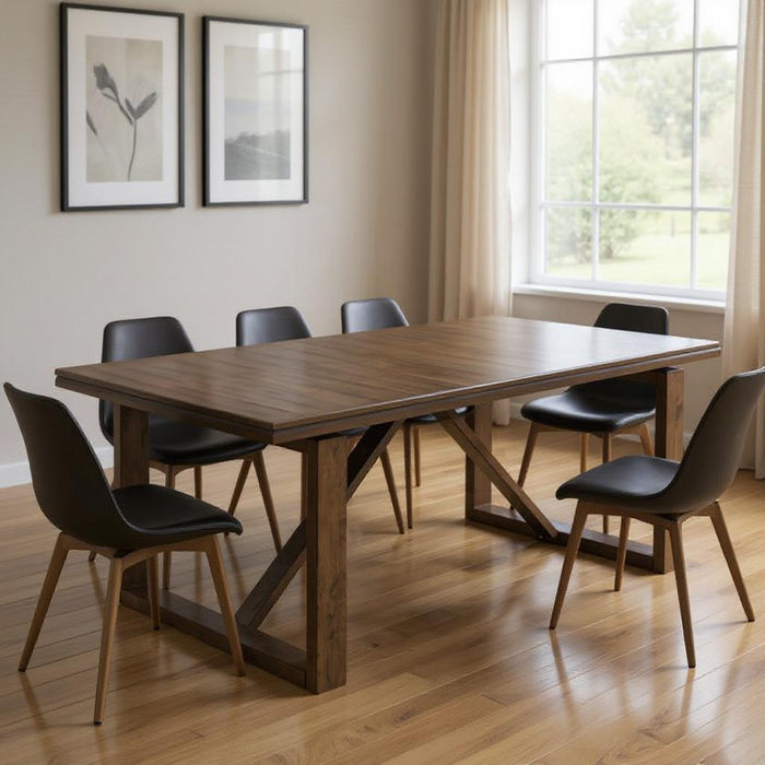 84" Wood Sled Base Dining Table - Dark Brown