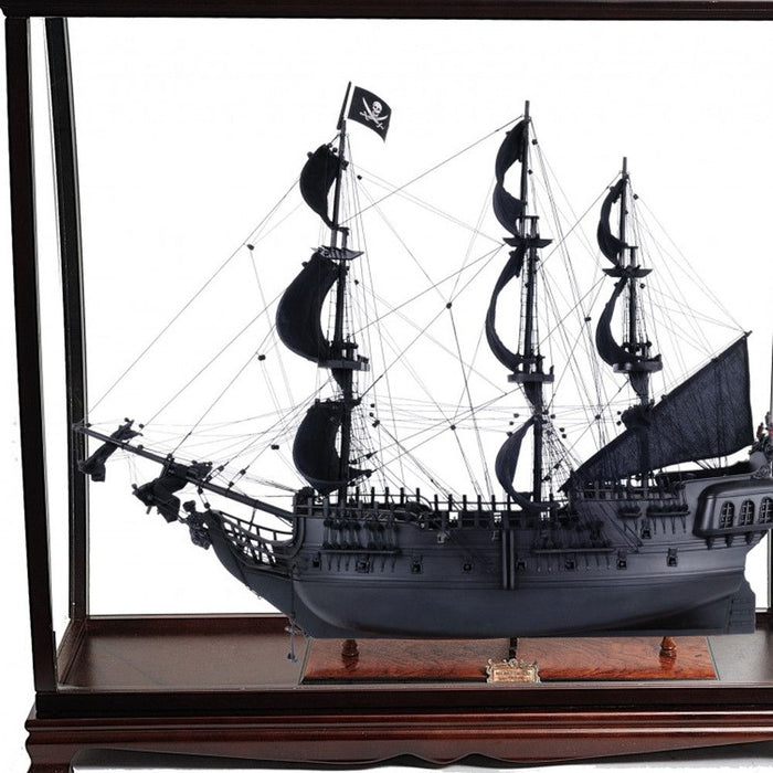 Hand Painted Pirate Table Top Display Model Boat - Black / Pearl