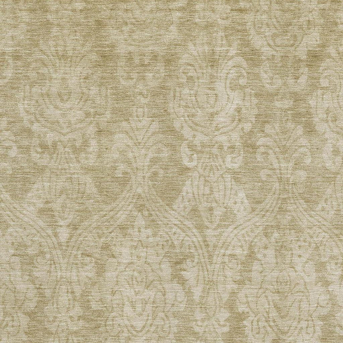 10' X 14' Damask Washable Area Rug With UV Protection (696380) - Tan / Beige