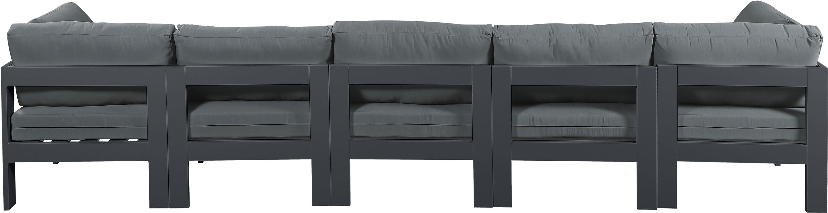 Nizuc - Outdoor Patio 5 Seat Modular Sofa With Gray Frame