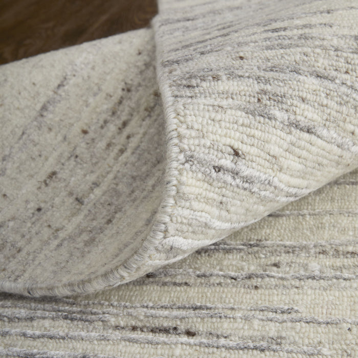3' x 5' Abstract Hand Knotted Worn Faded Area Rug - Gray And Ivory