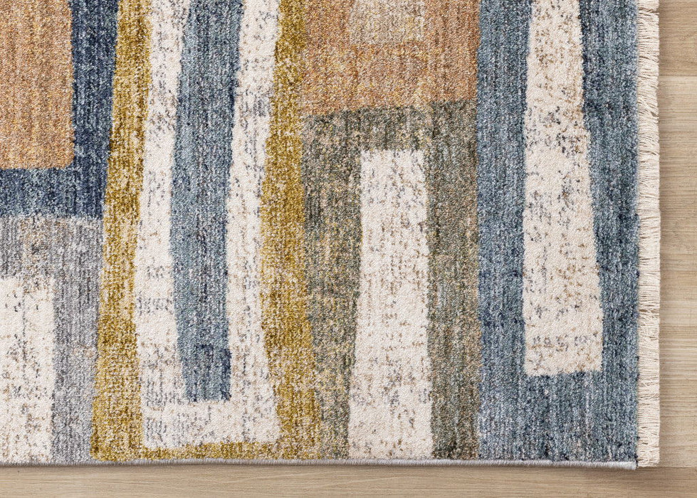 8' X 10' Geometric Area Rug (660244) - Orange / Blue / Beige