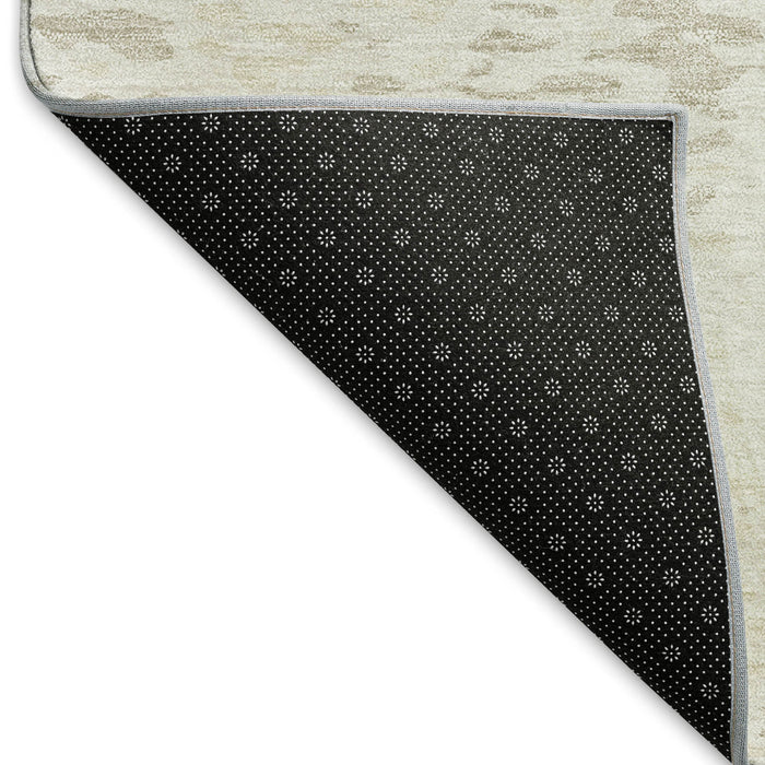 10' X 14' Abstract Washable Area Rug With UV Protection (675456) - Ivory / Beige