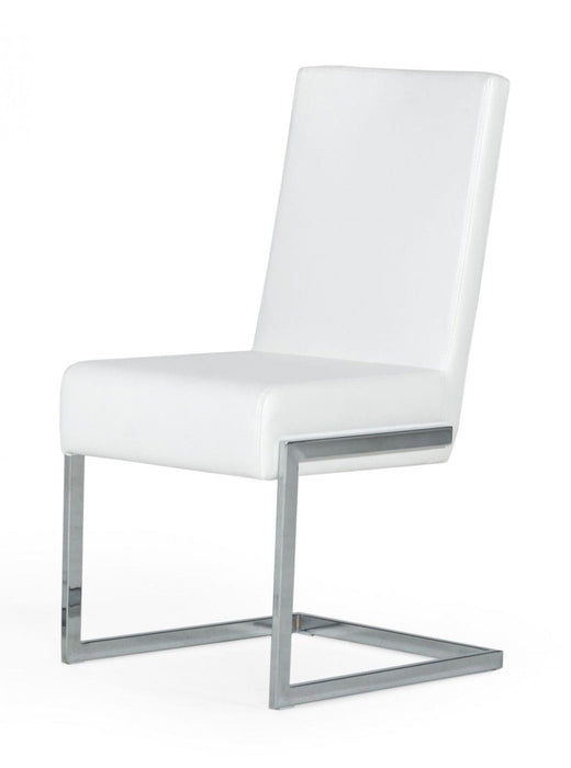 Modern Dining Chairs (Set of 2) - White / Silver