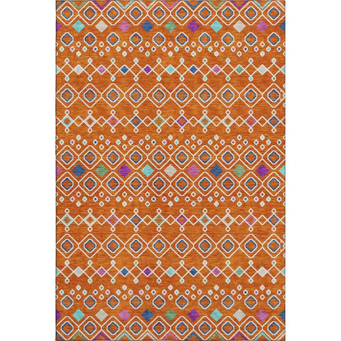 10' X 14' Southwestern Washable Area Rug With UV Protection (674736) - Orange / Purple / Blue