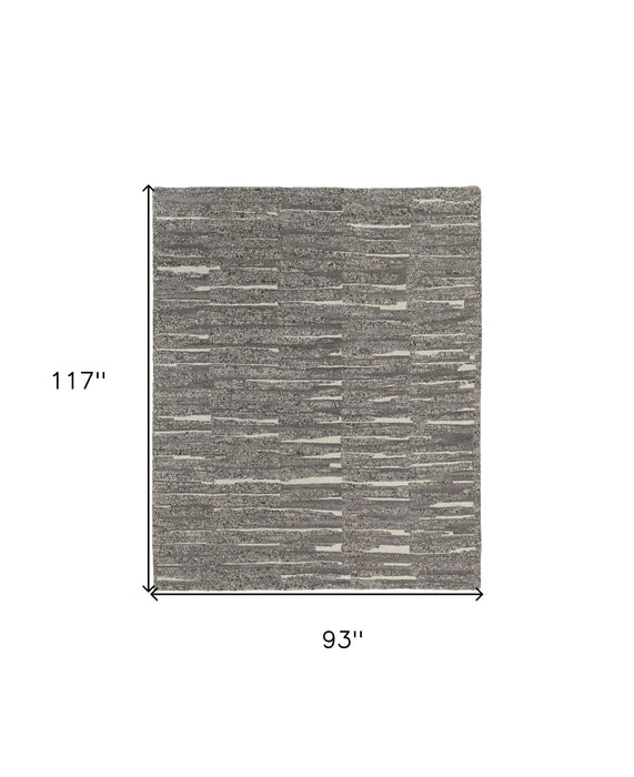 8' x 10' Abstract Hand Woven Area Rug - Gray Ivory And Taupe