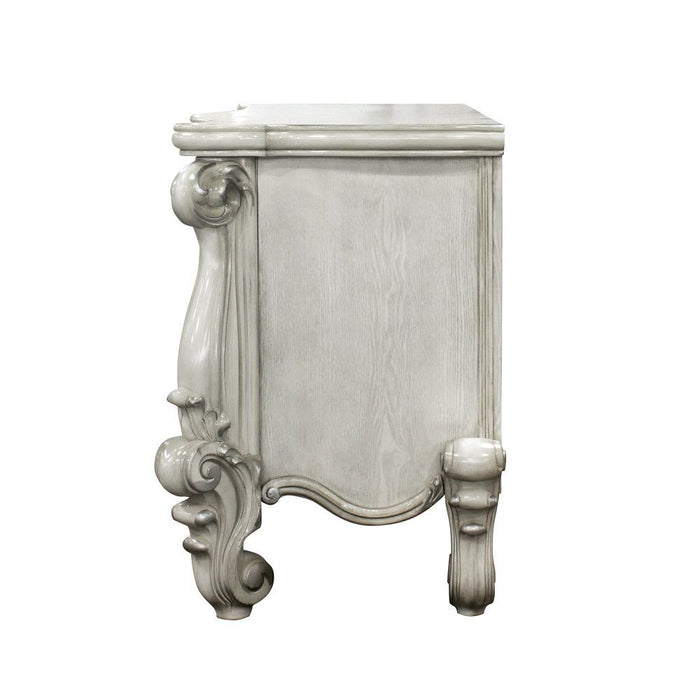67" Wood Vanity Table With Seven Drawers - Antiqued White