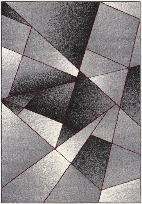 8' x 11' Geometric Area Rug - Gray Red