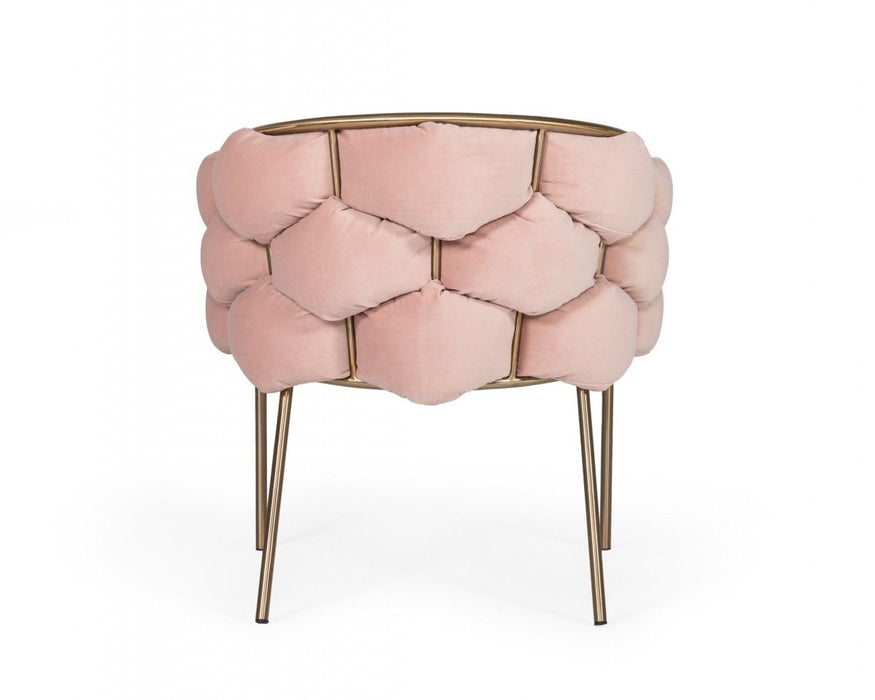 Upholstered Fabric Dining Arm Chair - Pink