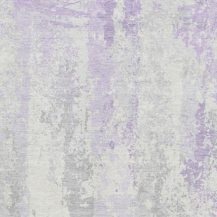 10' X 14' Abstract Washable Area Rug With UV Protection (705641) - Lavender / Ivory