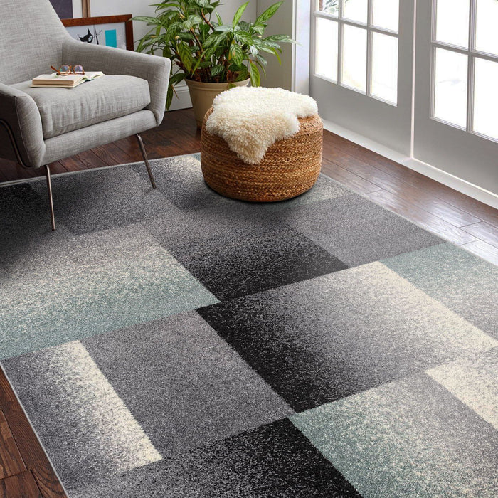8' x 11' Modern Geometric Area Rug - Gray