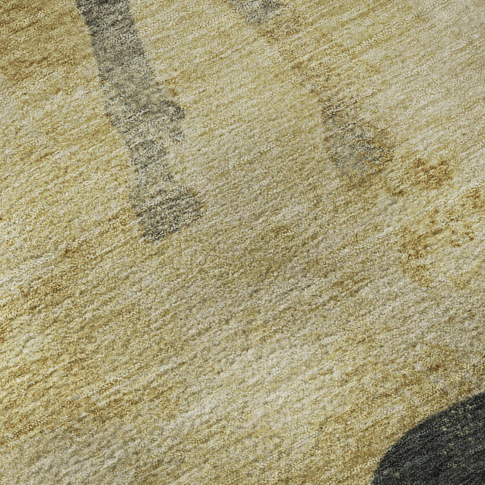 10' X 14' Animal Print Washable Area Rug With UV Protection (698968) - Gold / Charcoal
