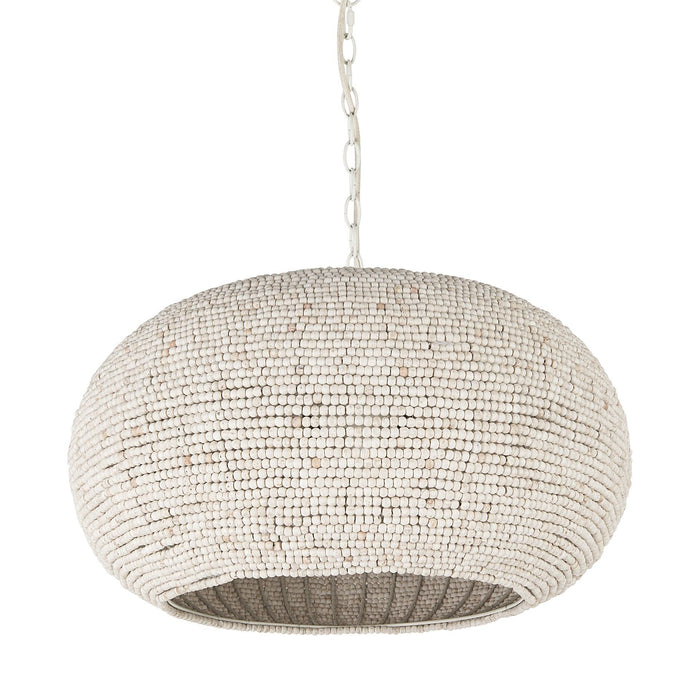 Beaded Hanging Chandelier - Whitewash