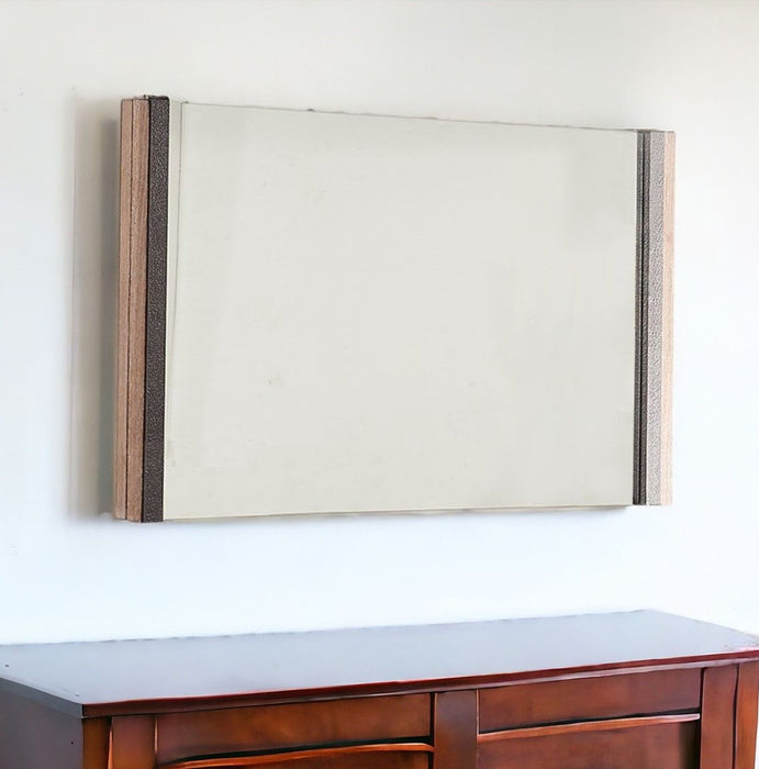 35" Framed Accent Mirror - Natural