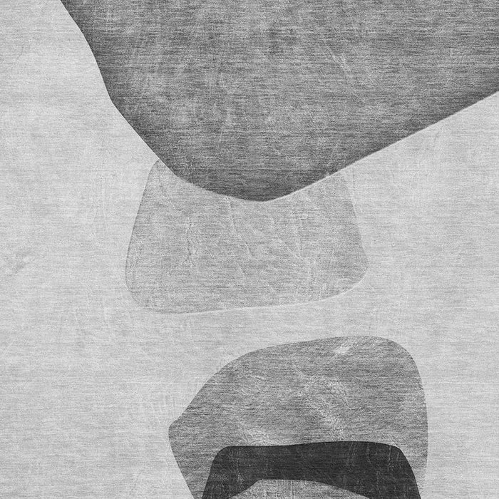 9' X 12' Abstract Washable Area Rug With UV Protection (648477) - Gray / Silver