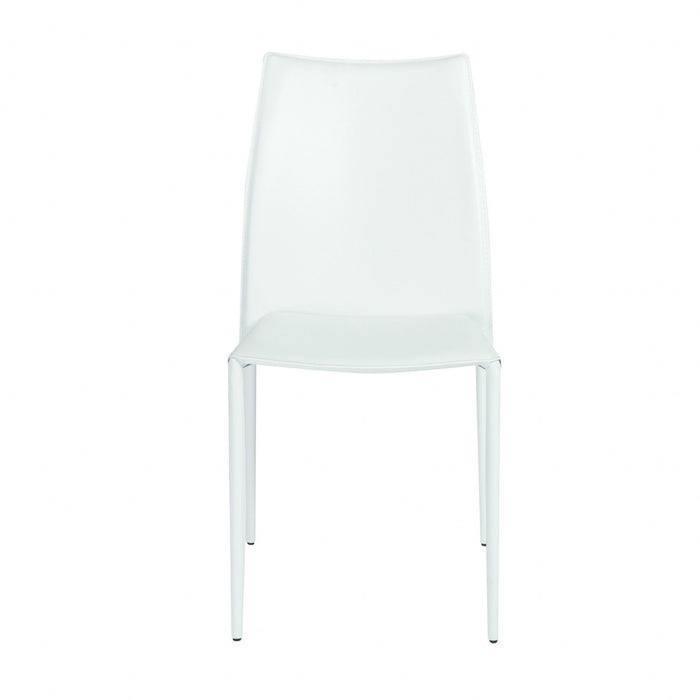 Leather Dining Side Chairs (Set of 2) - White